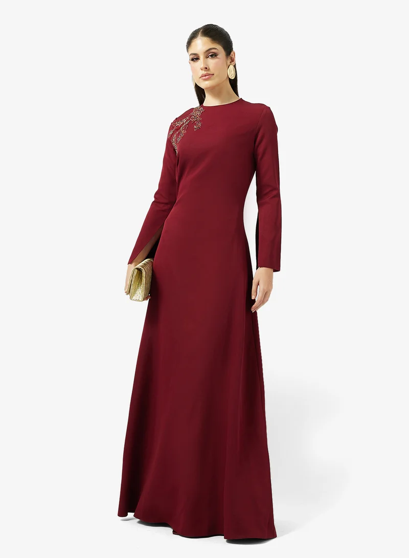 Namshi x  Gown With Floral Embellishment for Women | Best Price UAE